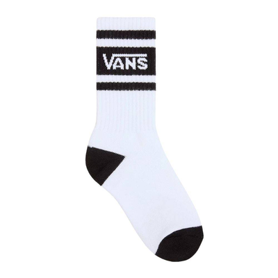 Vans drop v logo crew kids sock, White / Black, medium