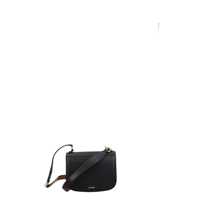 Black leather handbag, Black, medium