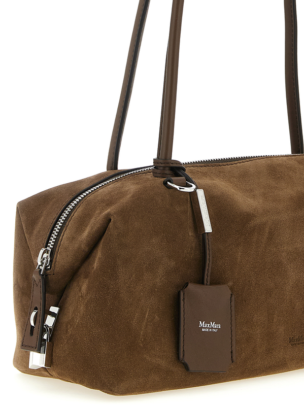 Brown calfskin shoulder bag-null