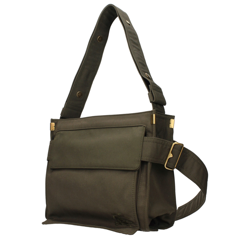 Green fabric shoulder bag-null