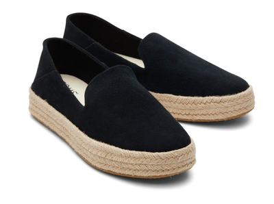 Toms carolina black suede, Black, medium