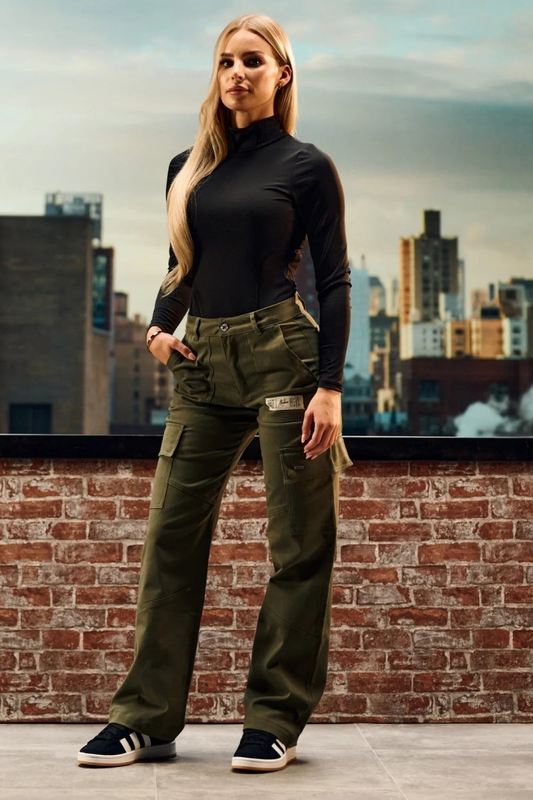 Straight leg cargo pants image number null