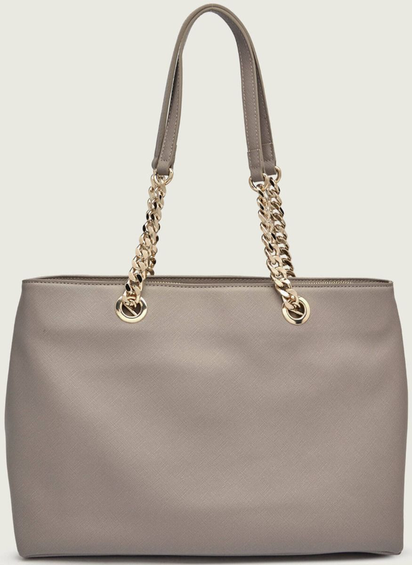Just cavalli large chained saffiano shoulder bag - taupe-null