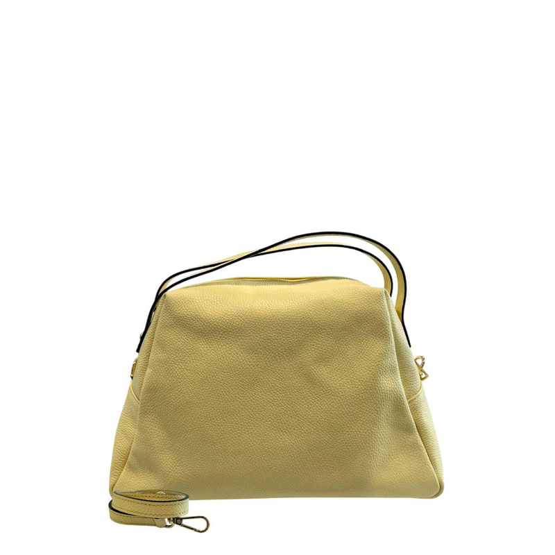 Yellow leather women shoulder bag-null