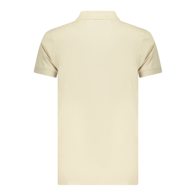 Beige cotton men polo shirt-null