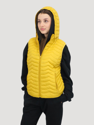 Quilted vest jacket - mustard, Yellow, medium