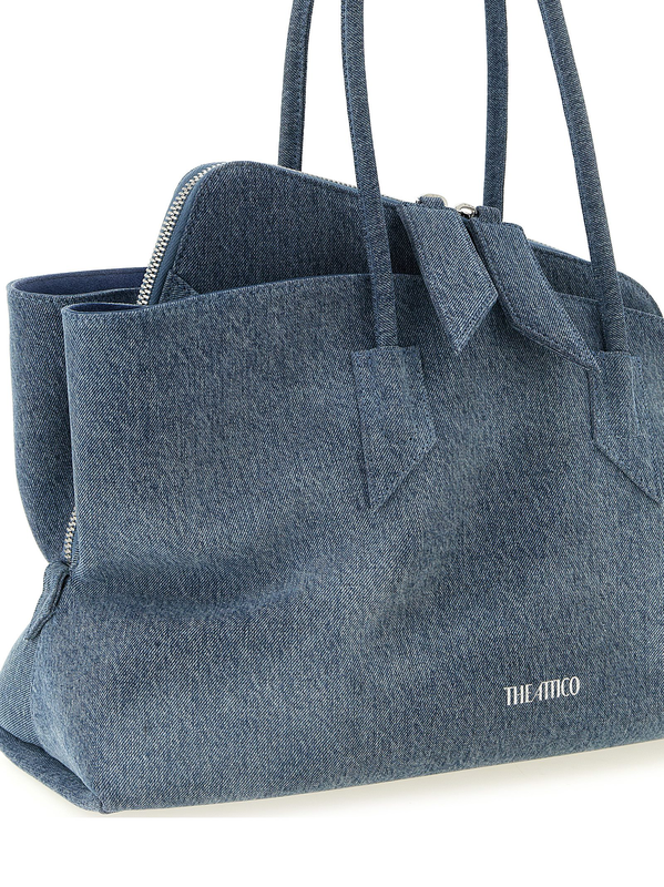 Blue cotton shoulder bag-null