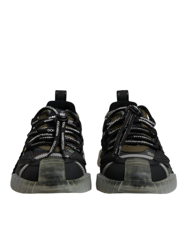 Black green camo ns1 low top sneakers shoes-null