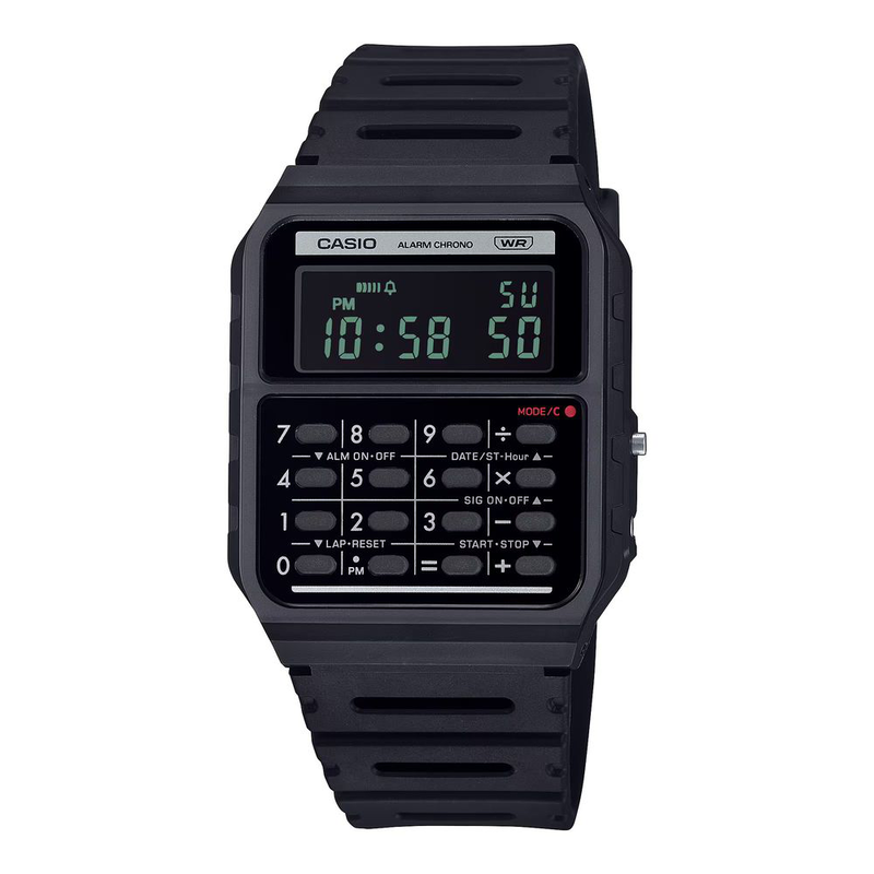 Black resin digital watch-null
