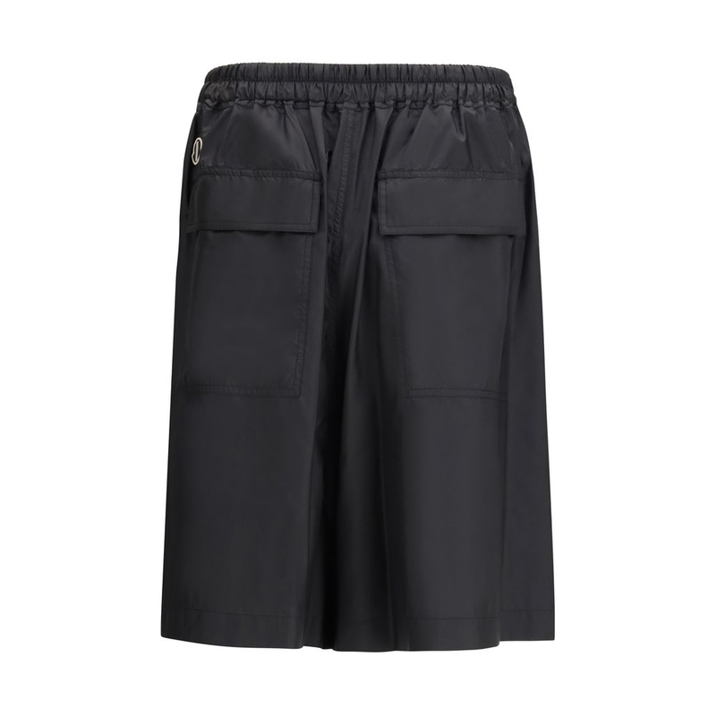 Black polyester bermuda shorts-null