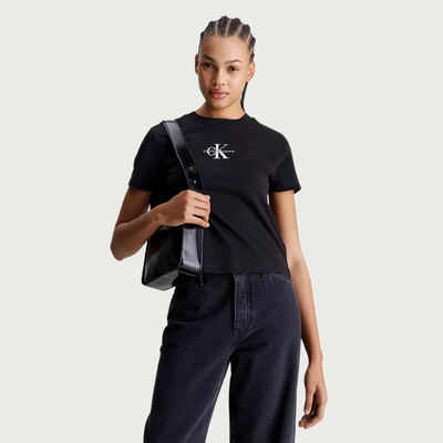 Monologo baby tee, Black, medium