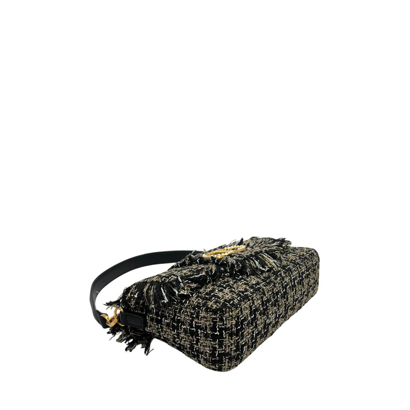 Black pu women shoulder bag-null