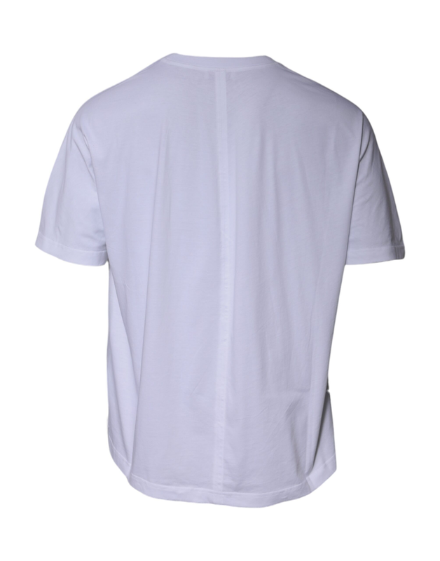 White logo cotton crew neck short sleeves t-shirt-null