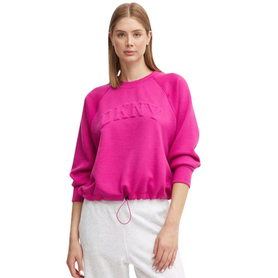 Dkny varsity puff logo crew neck, Orchid, medium
