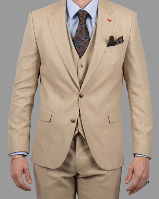 Dzine 3piece slim fit suit in patterned