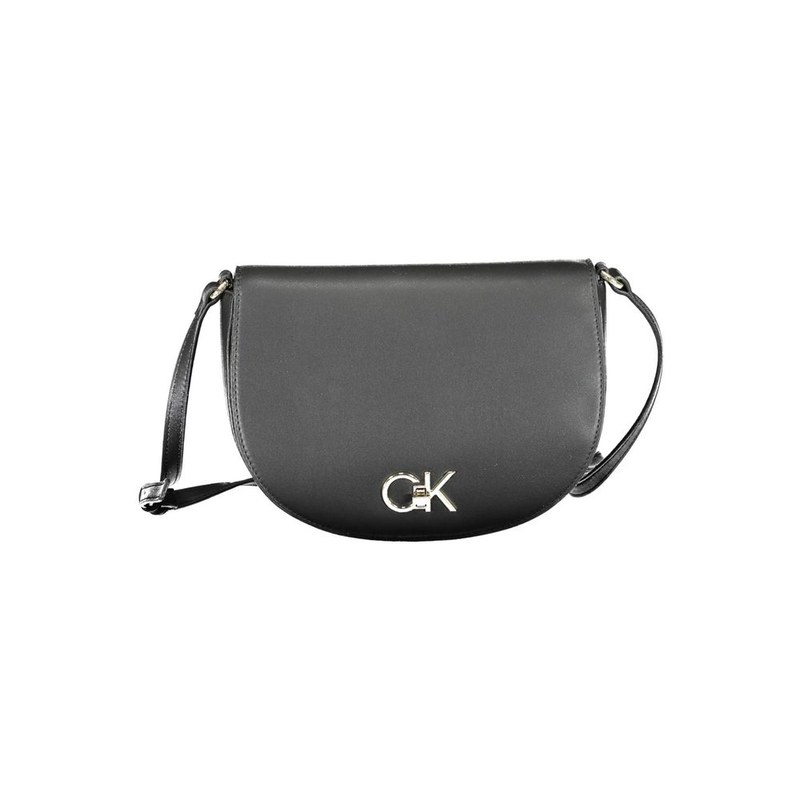 Black polyurethane women shoulder bag-null