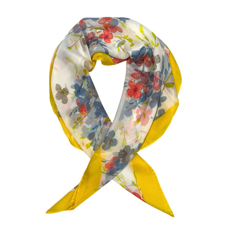 Yellow silk women scarf-null