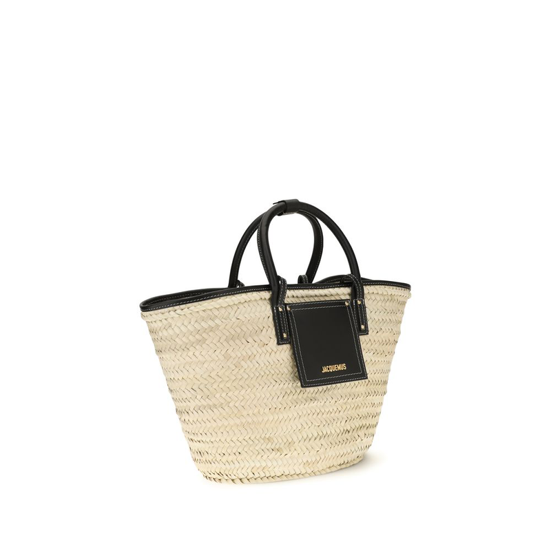 Beige raffia handbag-null
