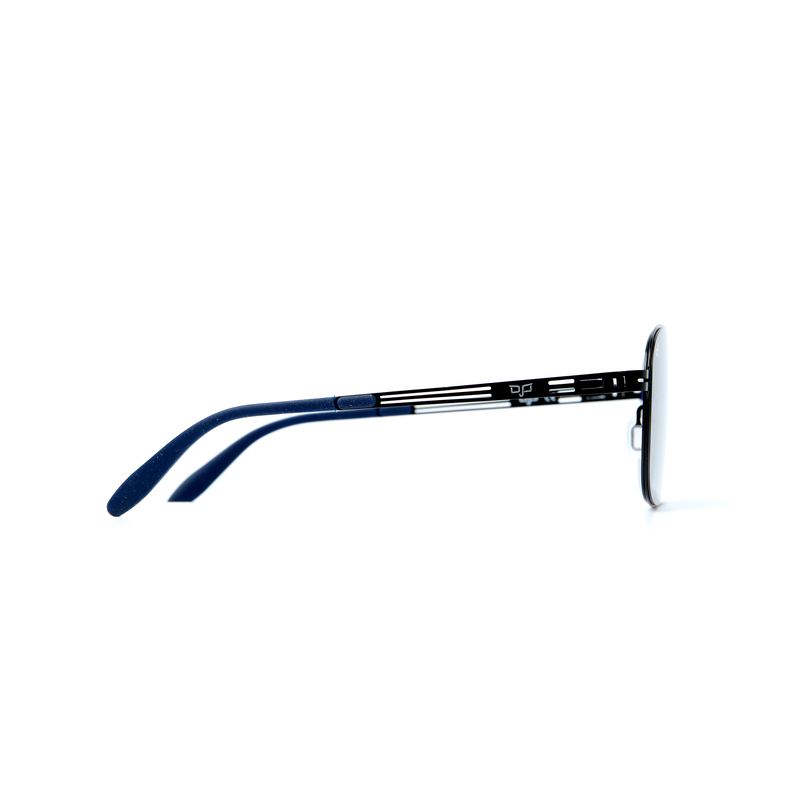 OJO sunglasses stainless steel square black frame and temples screw less gradient blue lenses-null