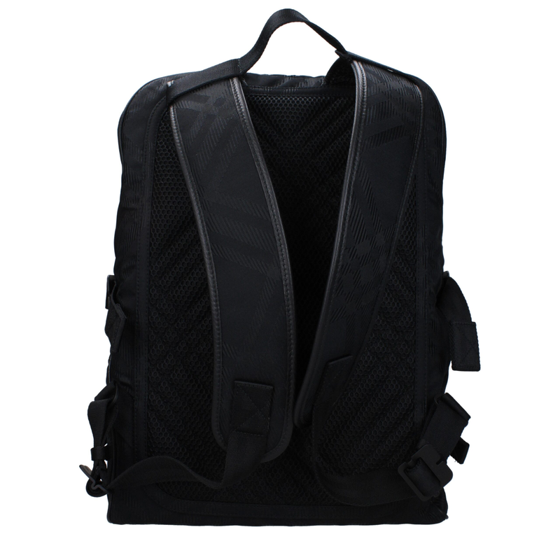 Black fabric backpack-null