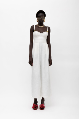 Mallory ivory jumpsuit, White, medium