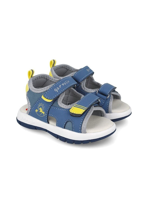 Product image: Garvalin open toe boys sandals with velcro strap and yellow details-null