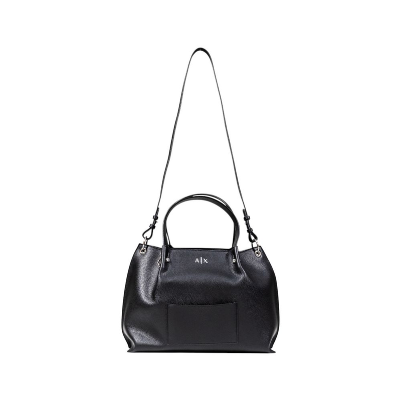 Black polyester handbag-null