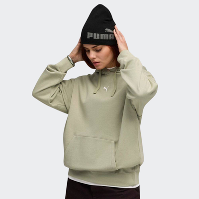 Essentials  logo oversized fleece hoodie, Kkhaki, medium