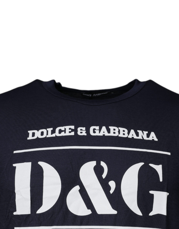 Blue D&G king of love cotton crew neck t-shirt-null