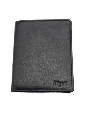 Migant design men leather wallet with rfid protection 6464, Black, medium