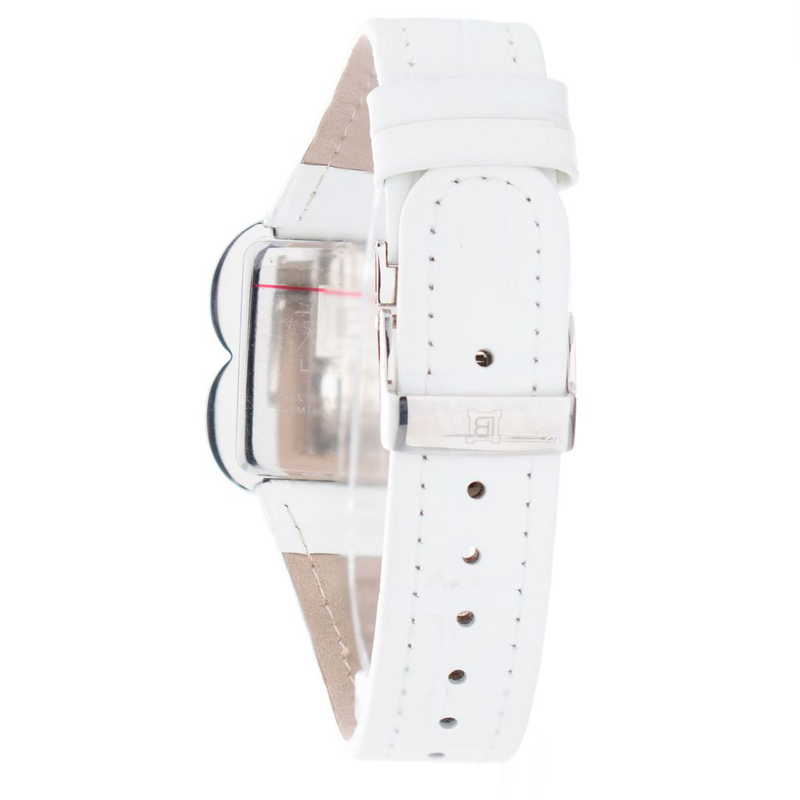 White leather dress watch-null