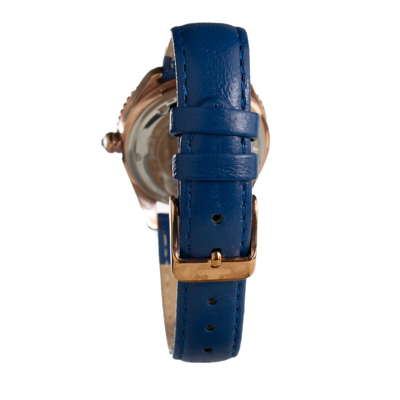 Blue leather dress watch-null