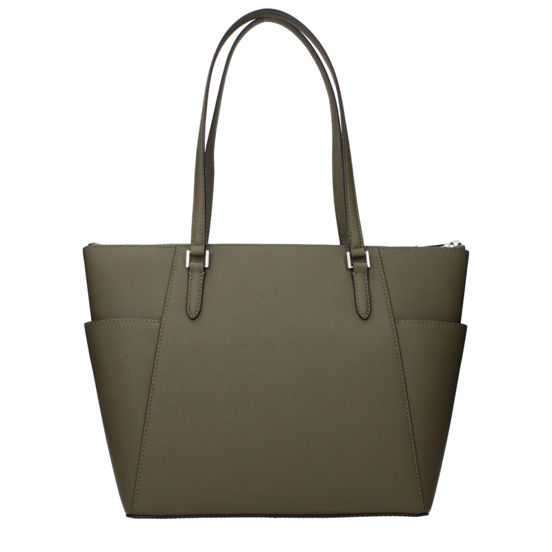 Green leather shoulder bag-null