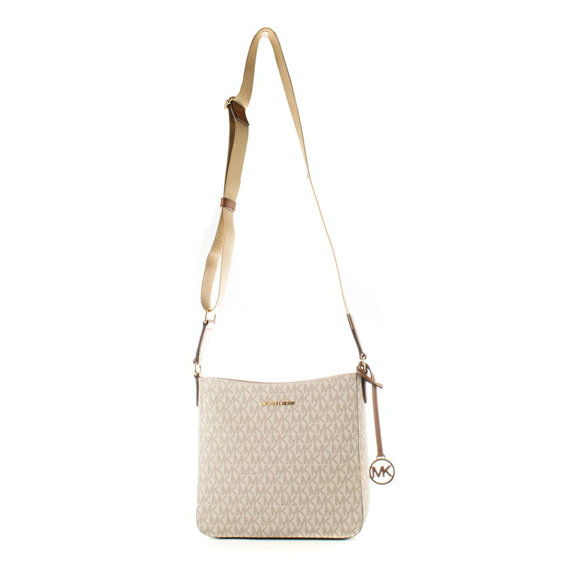 Beige canvas crossbody bag-null