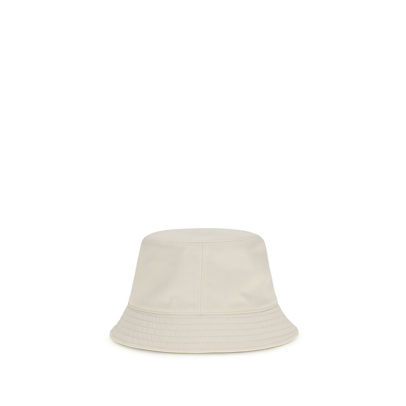 White polyester bucket hat-null
