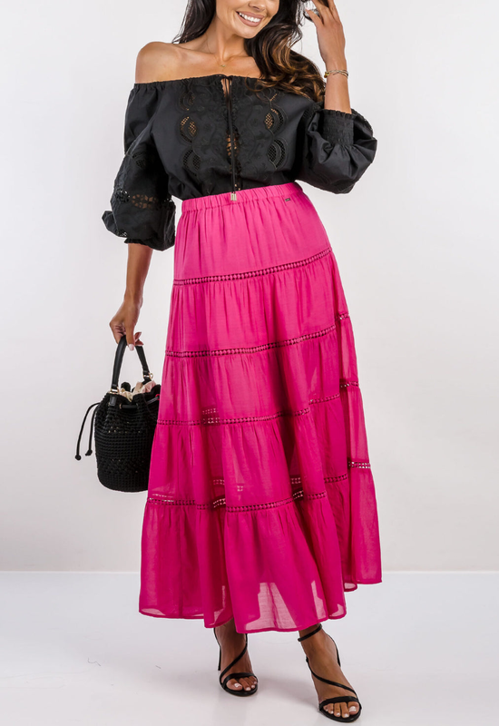Product image: Gaudi long fuchsia cotton-blend skirt 511fd75005-null