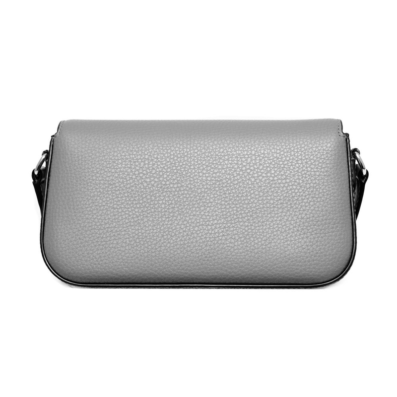 Gray leather crossbody bag-null