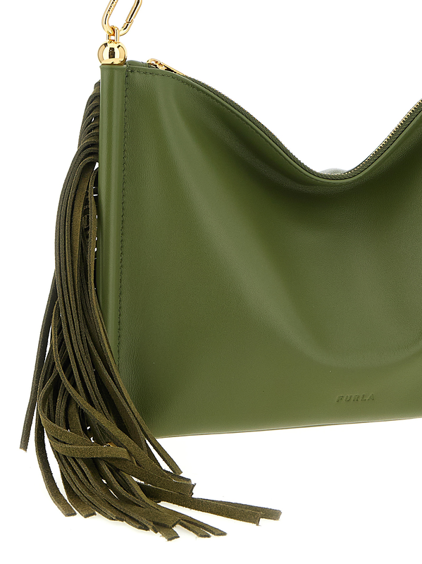 Bicolor lamb leather shoulder bag-null