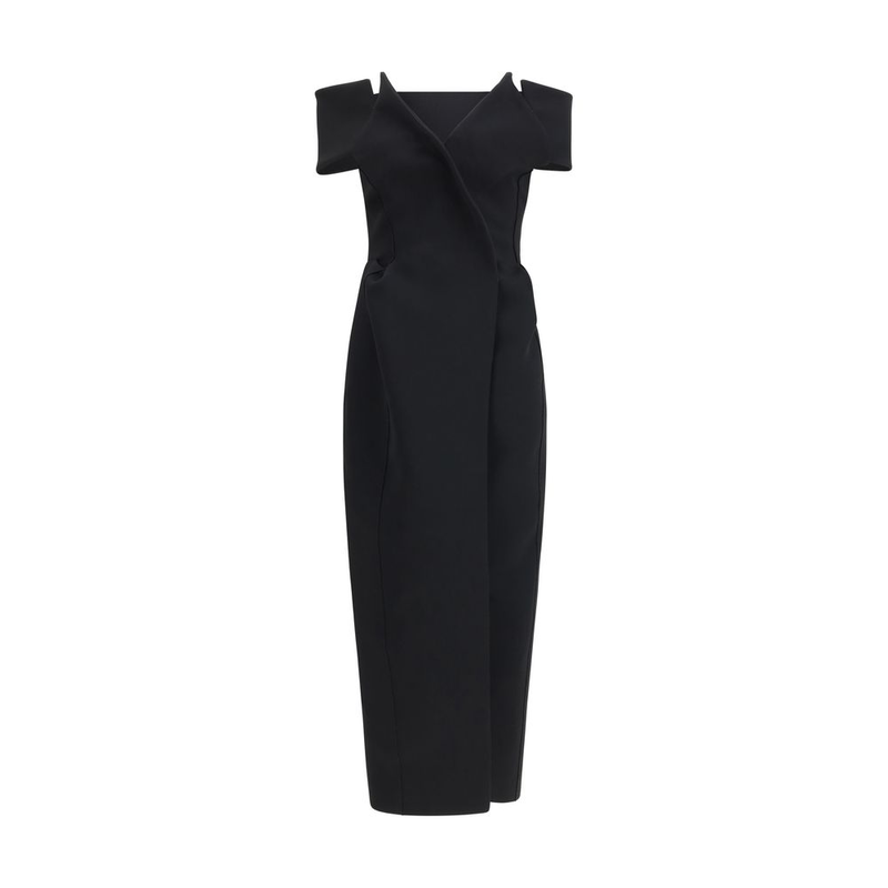 Black polyester cocktail dress-null