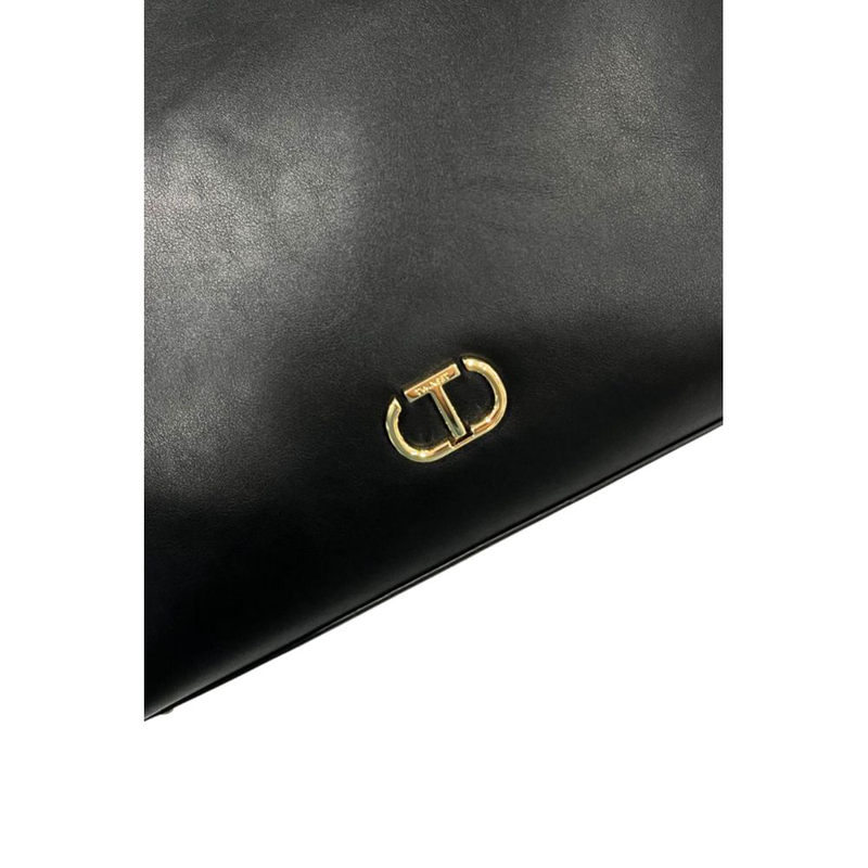 Black pu women shoulder bag-null