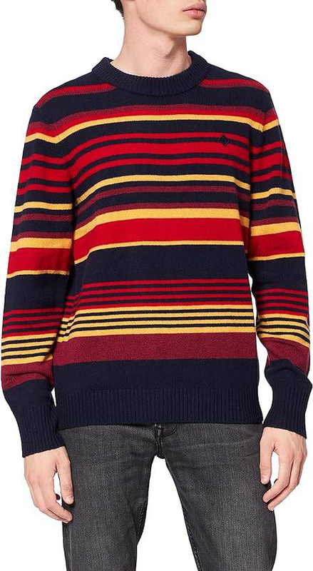 Geelong wool striped c-neck.multicolor.knit image number null