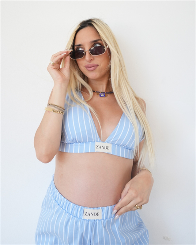 Product image: Zande daisy poplin stripped bralette an110-2-null