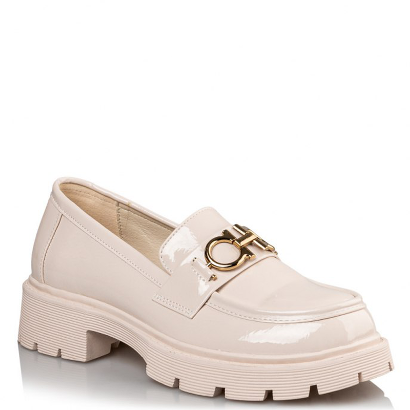 Chunky loafers by envie shoes - beige-null