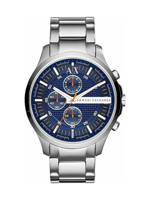 A|x armani exchange ax2155 chronograph watch for men stainless steel 46mm, Silver, medium