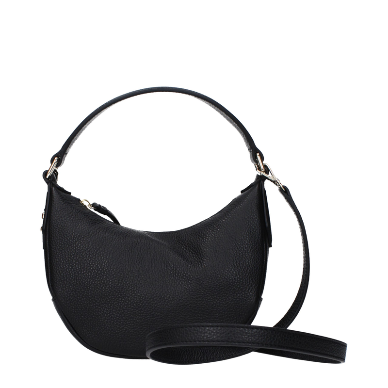 Black leather handbag-null