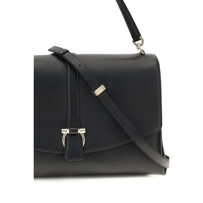 Black calf leather bos taurus shoulder bag-null