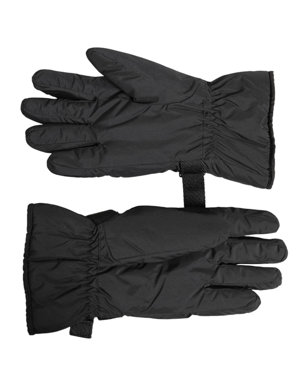 Black windproof ski winter warm non slip gloves-null