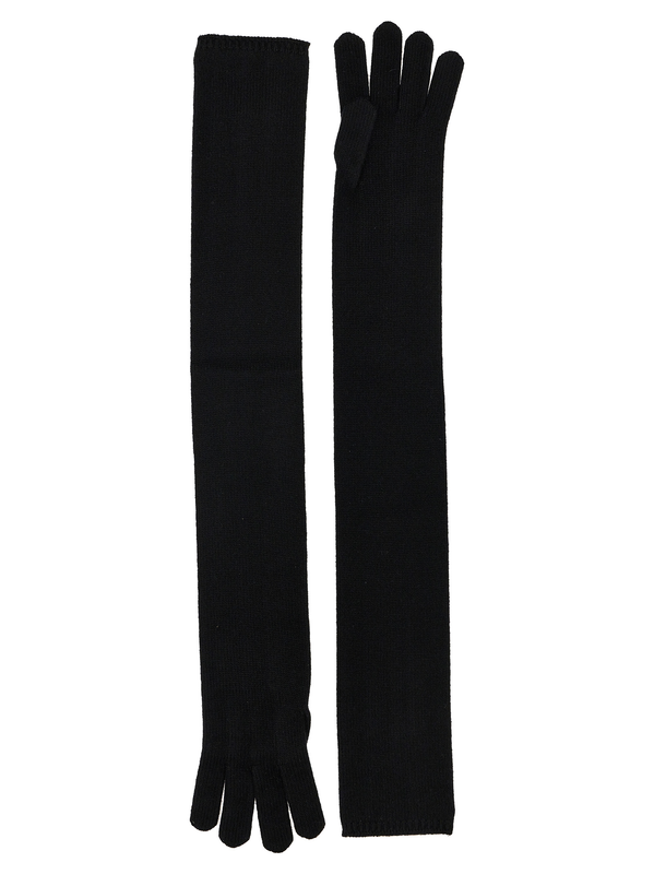 Black cashmere gloves-null