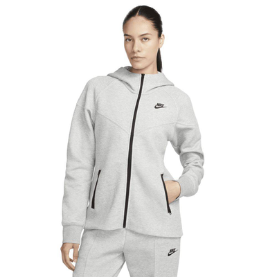 Nike nsw womens tech fleece full-zip windrunner, Grey Heather / Black, medium