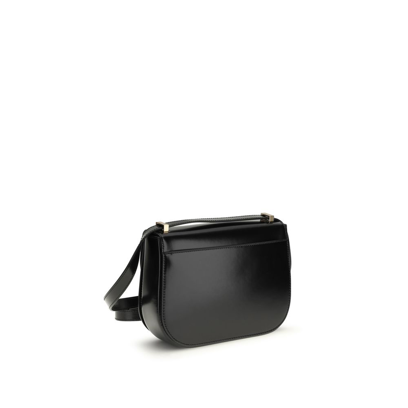 Black calf leather bos taurus shoulder bag-null